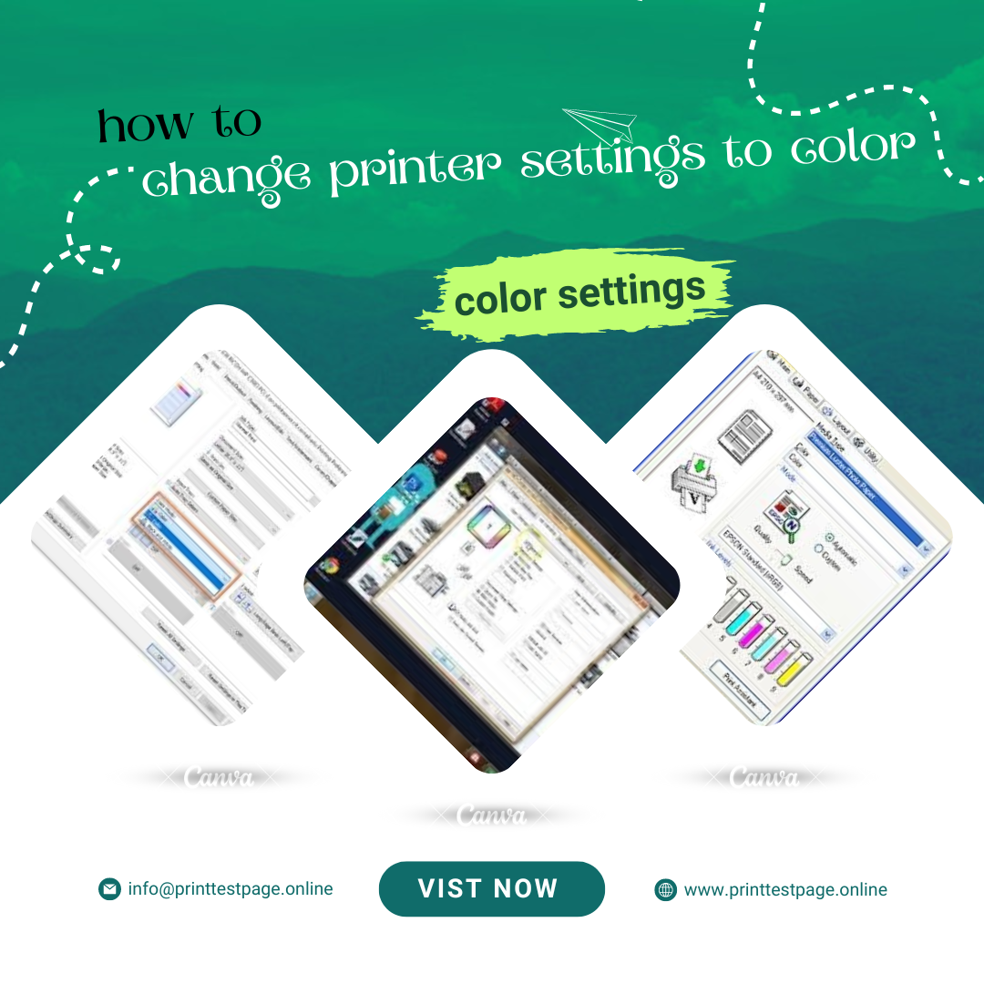 how to change printer settings to color